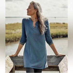 NWT - J. JILL Women's Night Sky Heather Grey SWEATER TUNIC Size Medium